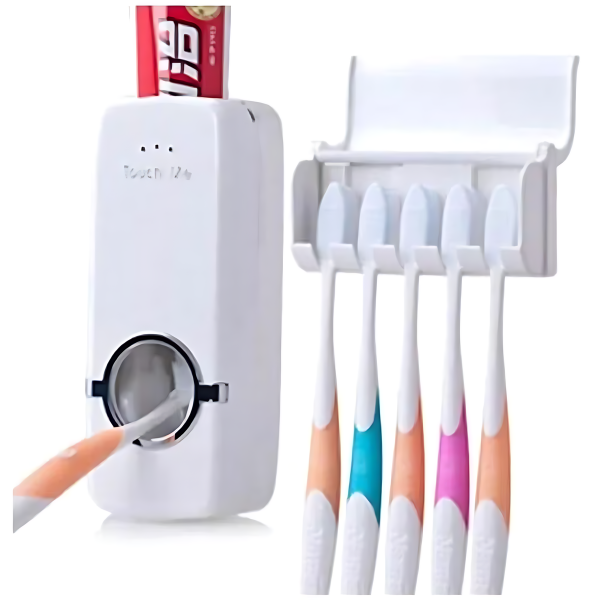 Kit Dispenser de Pasta de Dentes e Porta Escova - NeverShop